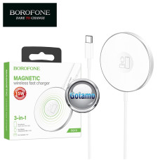 Bevielis kroviklis (padukas) 15W Borofone su Type-C laidu baltos spalvos