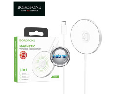 Bevielis kroviklis (padukas) 15W Borofone su Type-C laidu baltos spalvos