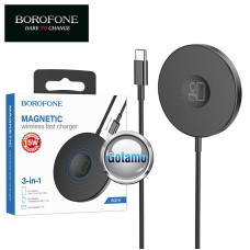 Bevielis kroviklis (padukas) 15W Borofone su Type-C laidu juodos spalvos