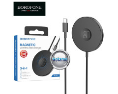 Bevielis kroviklis (padukas) 15W Borofone su Type-C laidu juodos spalvos