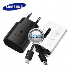 Type-C tinklo kroviklis 25W Samsung juodos spalvos (super greita įkrova) ir Type-C į Type-C laidas Palanga | Plungė | Telšiai